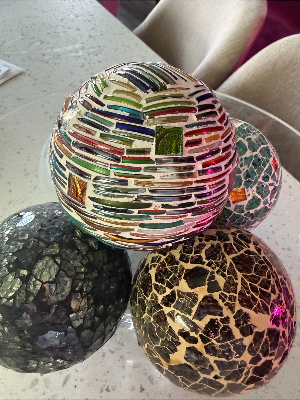 Decorative Mosaic Glass Balls - Picture 9 of 10